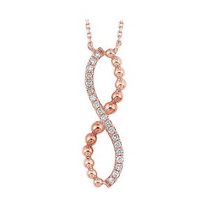 14KT ROSE GOLD DIAMOND 1/10CTW NECKLACE