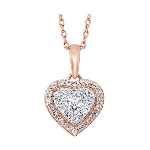 14KT ROSE GOLD DIAMOND 1/4CTW PENDANT