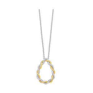 10KT WHITE YELLOW GOLD DIAMOND 1/6CTW PENDANT
