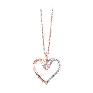 10KT ROSE GOLD DIAMOND 1/12CTW PENDANT