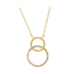 14KT YELLOW GOLD DIAMOND 1/12CTW PENDANT