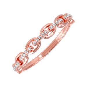 10KT ROSE GOLD DIAMOND 1/12CTW RING