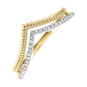 10KT WHITE YELLOW GOLD DIAMOND 1/10CTW RING