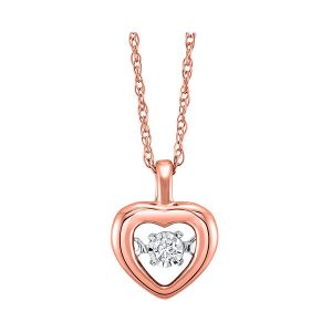 10KT ROSE GOLD DIAMOND 1/50CTW PENDANT