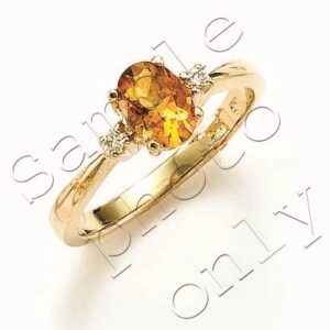 Ladies Blue Topaz 14KY Ring