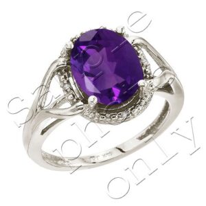 Ladies Amethyst 14KW Ring
